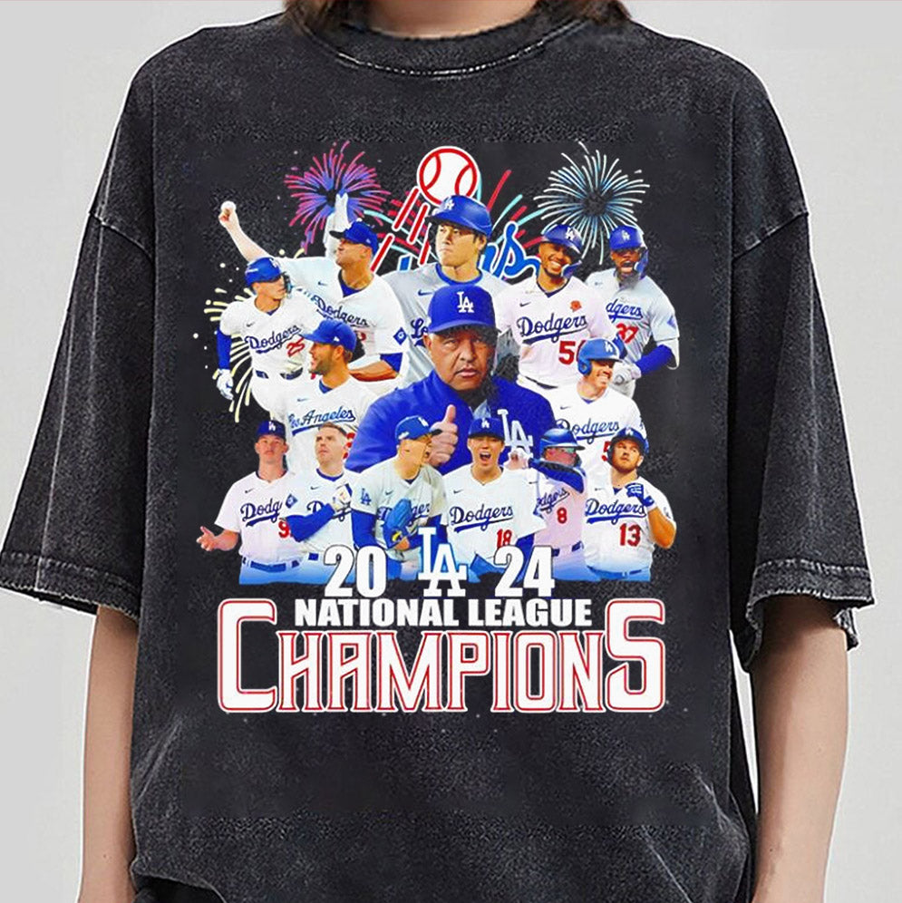 Los Angeles Dodgers 2024 National League Champions firework T-Shirt, Sweatshirt, Hoodie