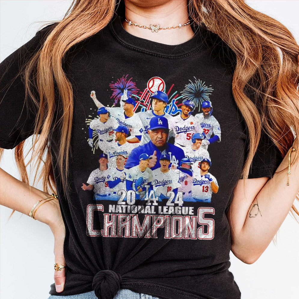 Los Angeles Dodgers 2024 National League Champions firework T-Shirt, Sweatshirt, Hoodie