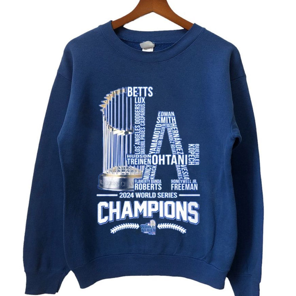 Los Angeles Dodgers 2024 World Series Champions Signatures Winner Trophy Shirt, Los Angeles World Series Sweatshirt V2, LA Dodgers T-shirt, Dodger