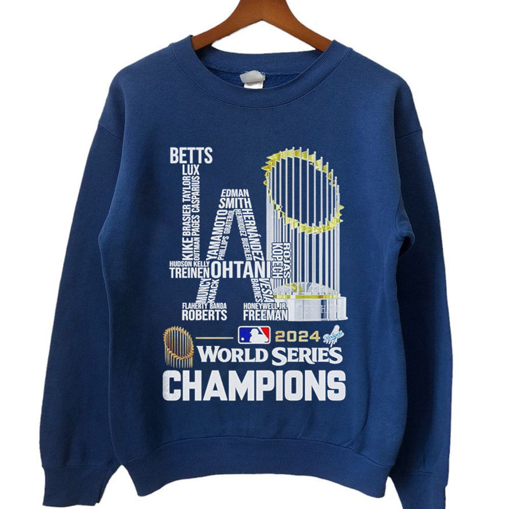 Los Angeles Dodgers 2024 world series champions trophy players names shirt,, Los Angeles World Series Sweatshirt, LA Dodgers T-shirt, Dodgers Fan, LA Sports, Dodgers World Series 2024