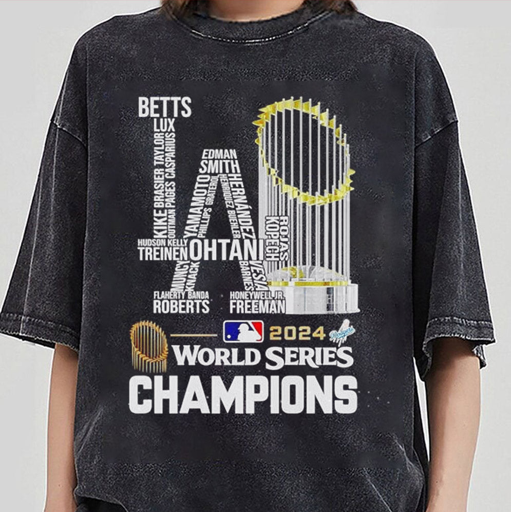 Los Angeles Dodgers 2024 world series champions trophy players names shirt,, Los Angeles World Series Sweatshirt, LA Dodgers T-shirt, Dodgers Fan, LA Sports, Dodgers World Series 2024