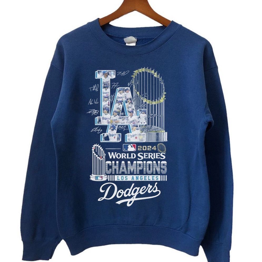 Los Angeles Dodgers 2024 World Series Champions Trophy Signatures Shirt, Los Angeles World Series Sweatshirt V2, LA Dodgers T-shirt, Dodger