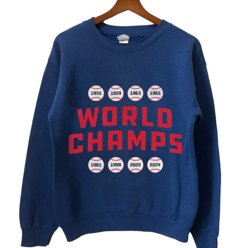 Los Angeles Dodgers 8x World Champs LA CA 2024 T-shirts, Los Angeles World Series Sweatshirt, LA Dodgers T-shirt, Dodger