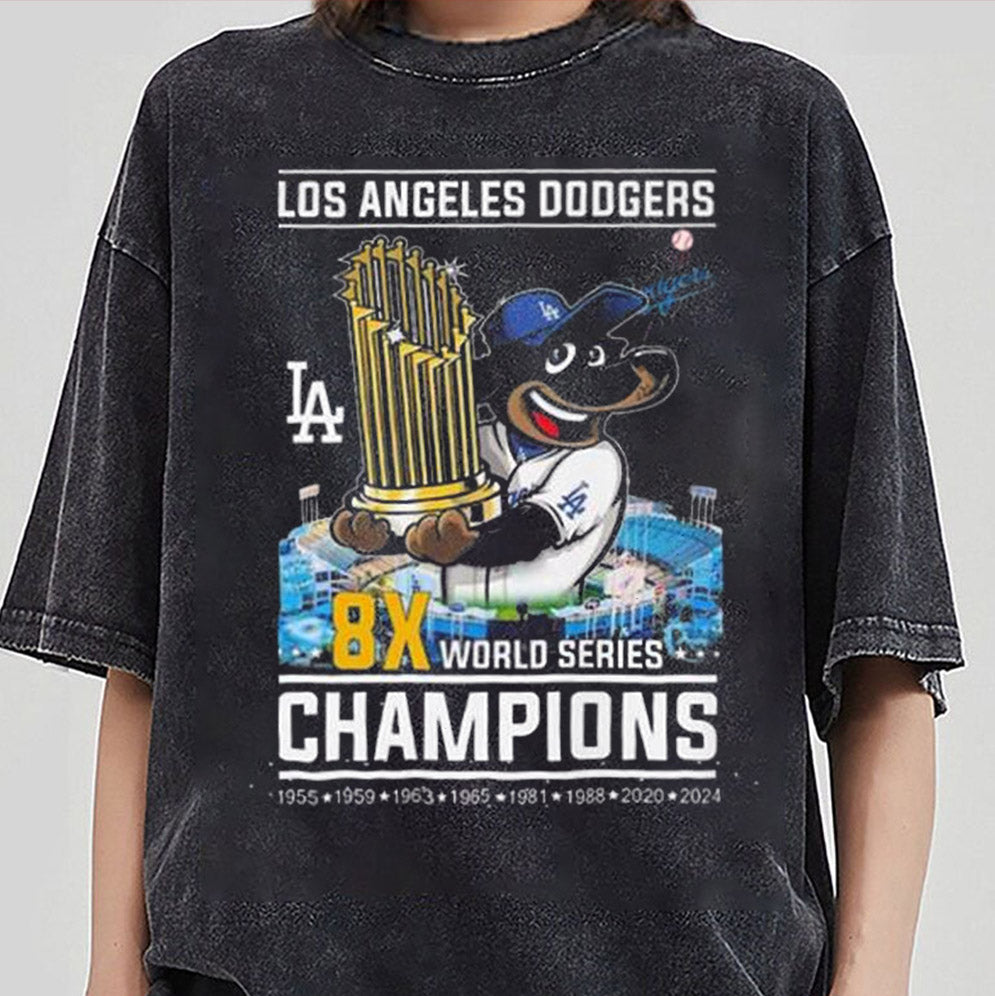 Los Angeles Dodgers 8x World Series Champions 1955 1959 1963 1965 1981 1988 2020 2024 Shirt, Los Angeles World Series Sweatshirt, LA Dodgers T-shirt
