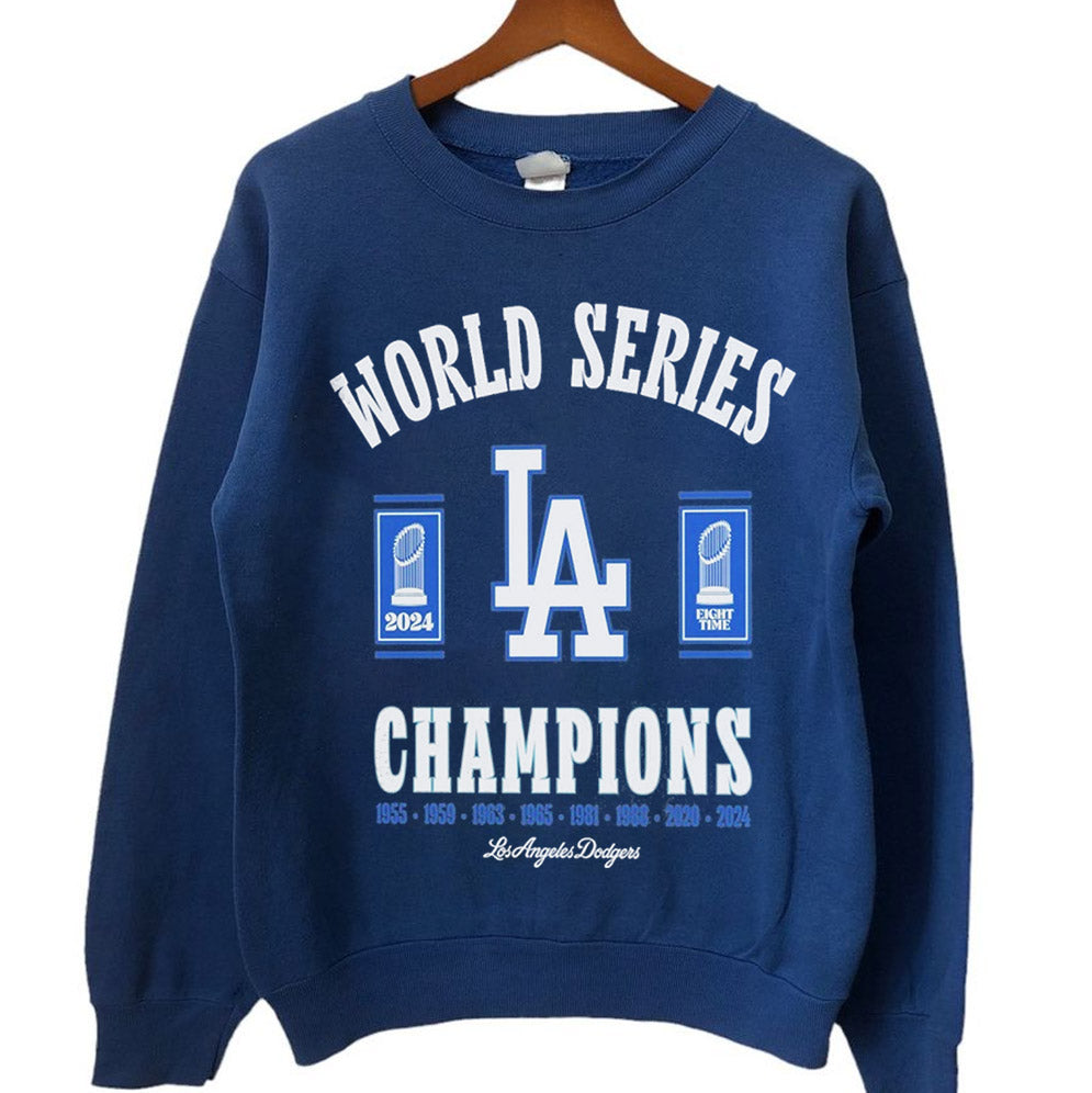 Los Angeles Dodgers Baseball 8-Time World Series Champions Shirt, Los Angeles World Series Sweatshirt, LA Dodgers T-shirt, Dodgers Fan, LA Sports, Dodgers World Series 2024