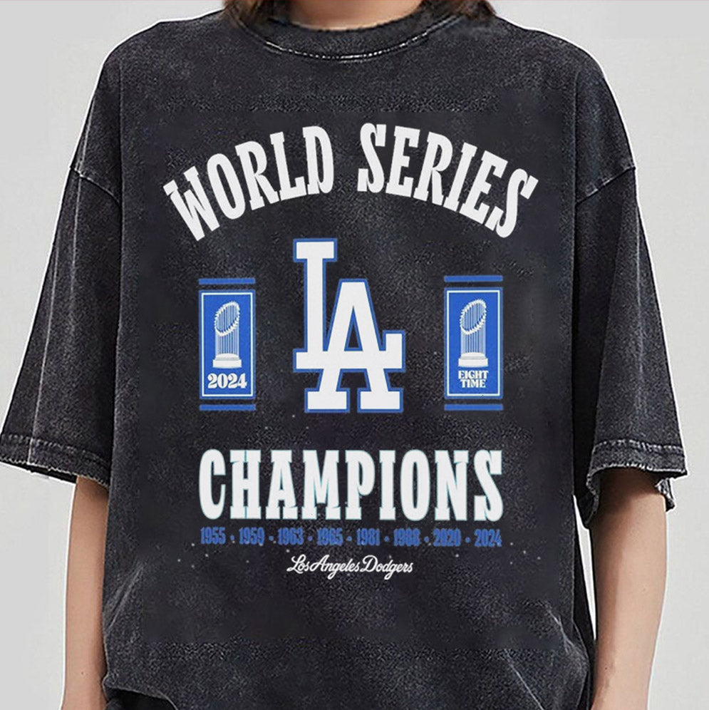 Los Angeles Dodgers Baseball 8-Time World Series Champions Shirt, Los Angeles World Series Sweatshirt, LA Dodgers T-shirt, Dodgers Fan, LA Sports, Dodgers World Series 2024