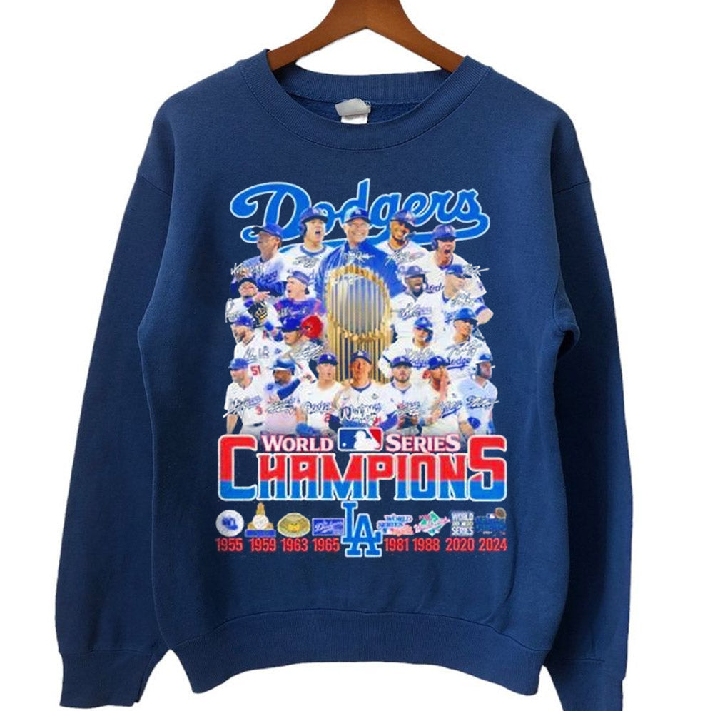 Los Angeles Dodgers World Series Champions 2024 MLB Best Season Signatures shirt, Los Angeles World Series Sweatshirt, LA Dodgers T-shirt, Dodger
