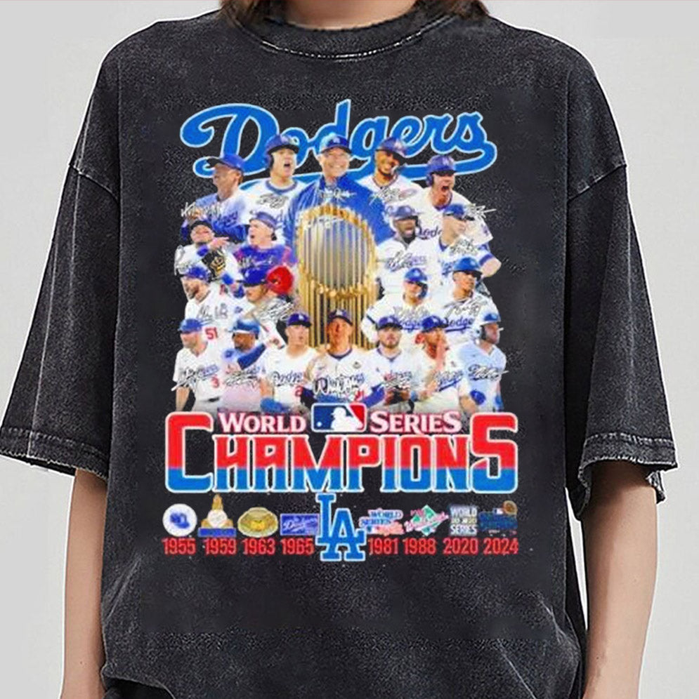 Los Angeles Dodgers World Series Champions 2024 MLB Best Season Signatures shirt, Los Angeles World Series Sweatshirt, LA Dodgers T-shirt, Dodger