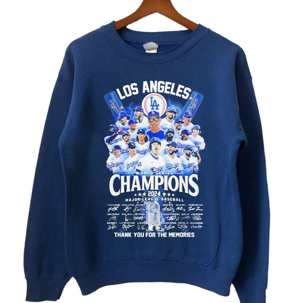 Los Angeles Dodgers World Series Champions Major League Baseball Thank You For The Memories Sigantures 2024 T-shirt , Los Angeles World Series Sweatshirt, LA Dodgers T-shirt, Dodger