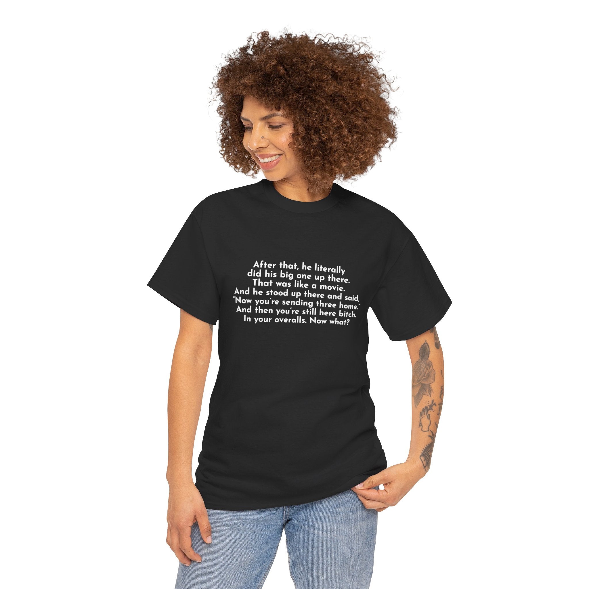 Love Island Leah Big One Up There In Your Overalls Quote Unisex Tee, Love Island USA Trending Tee, LI USA Leah Iconic Slogan Tee  TD3107 07