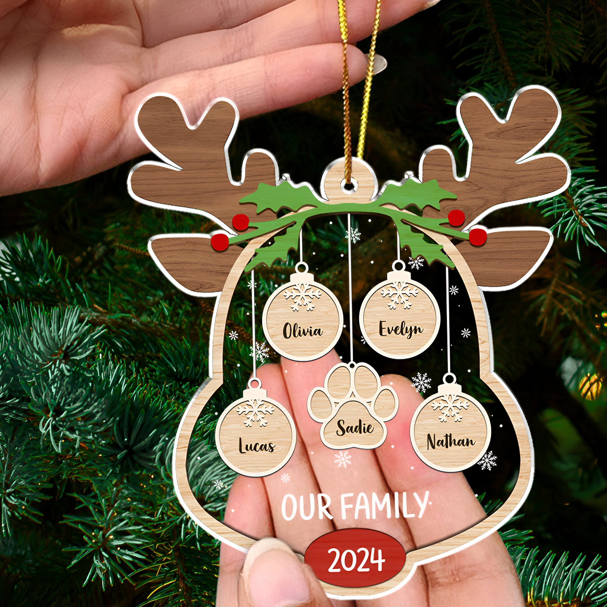 Lovely Family - Personalized Custom Acrylic Ornament ORN0710