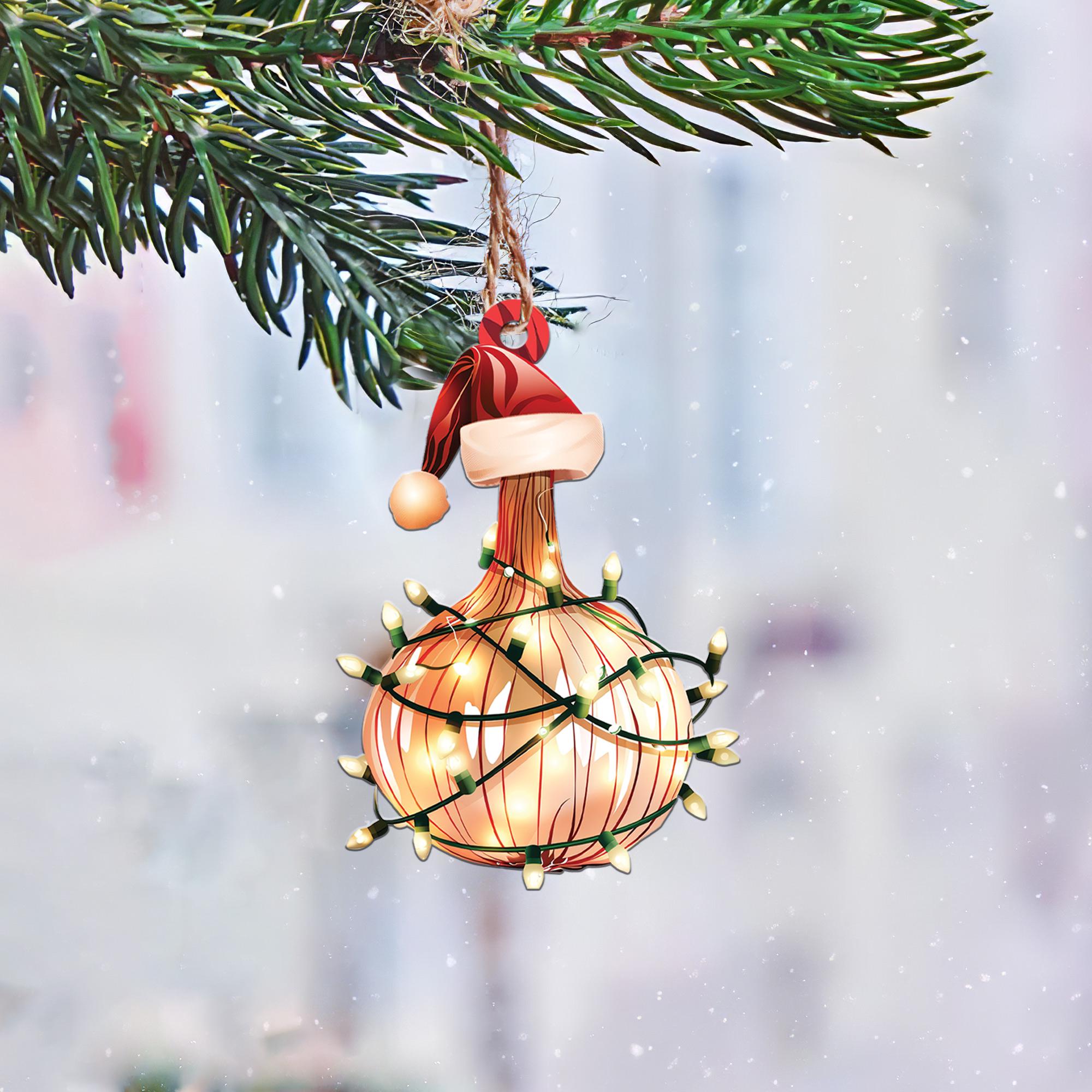Lovely Onion Christmas Tree Ornament, Onion Car Ornament, Onion Flat Hanging Ornament, Onion Lovers Xmas Ornament Gift HAOR0611