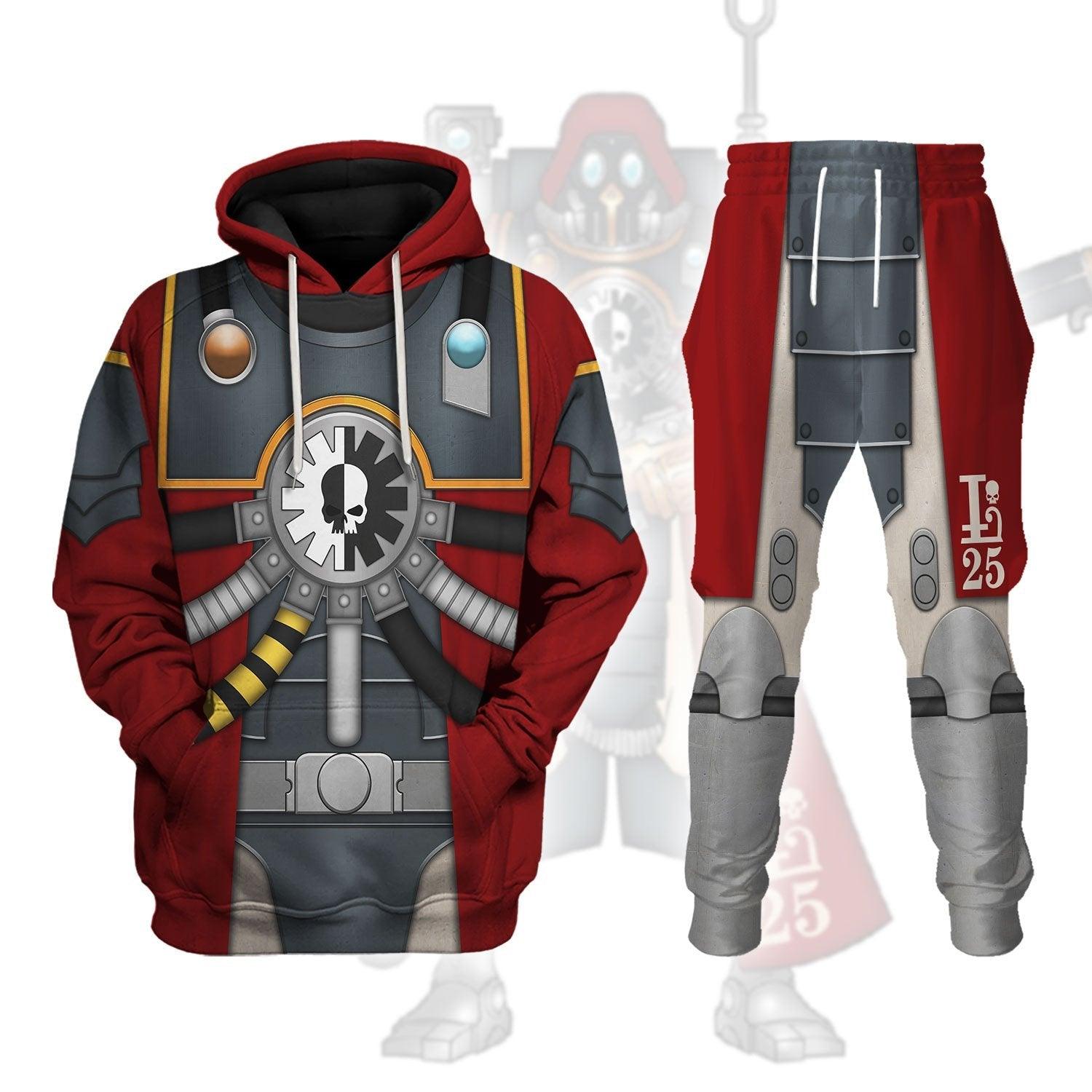 Lucius Warhammer Costume Hoodie Jogger,Lucius Marines Cosplay 3D Hoodie Pants, Warhammer 3D Tracksuit 