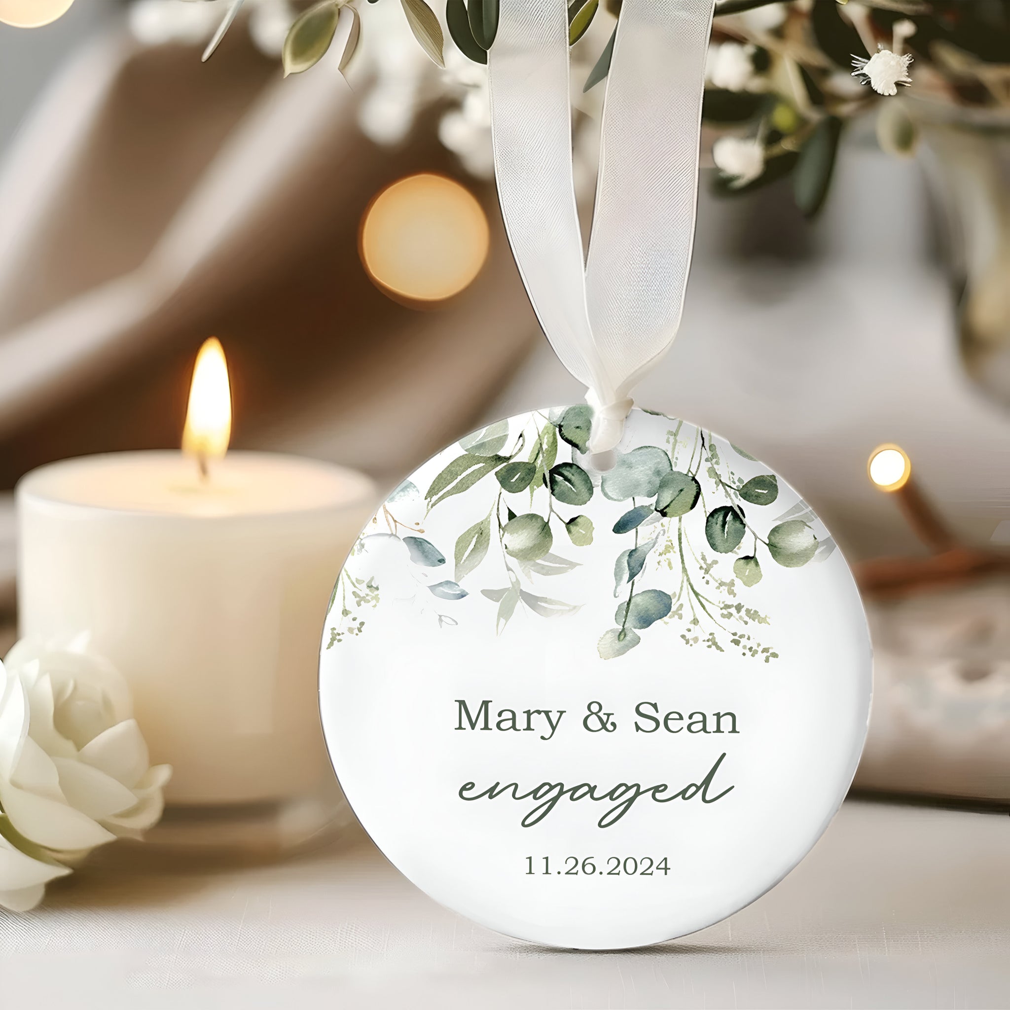 Married Ceramic Ornament 2024 Gift, Newlywed Gift, Mr & Mrs Christmas Ornament, Personalized Mr Mrs Wedding Ornament CX05-41 ORN2509