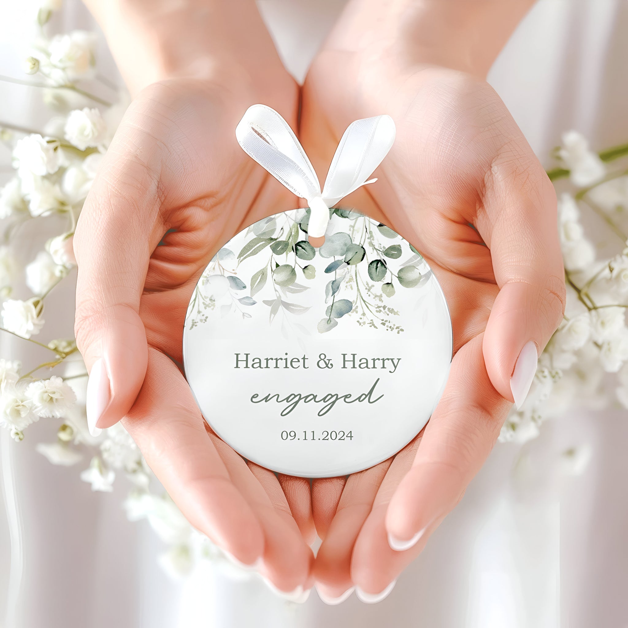 Married Ceramic Ornament 2024 Gift, Newlywed Gift, Mr & Mrs Christmas Ornament, Personalized Mr Mrs Wedding Ornament CX05-41 ORN2509