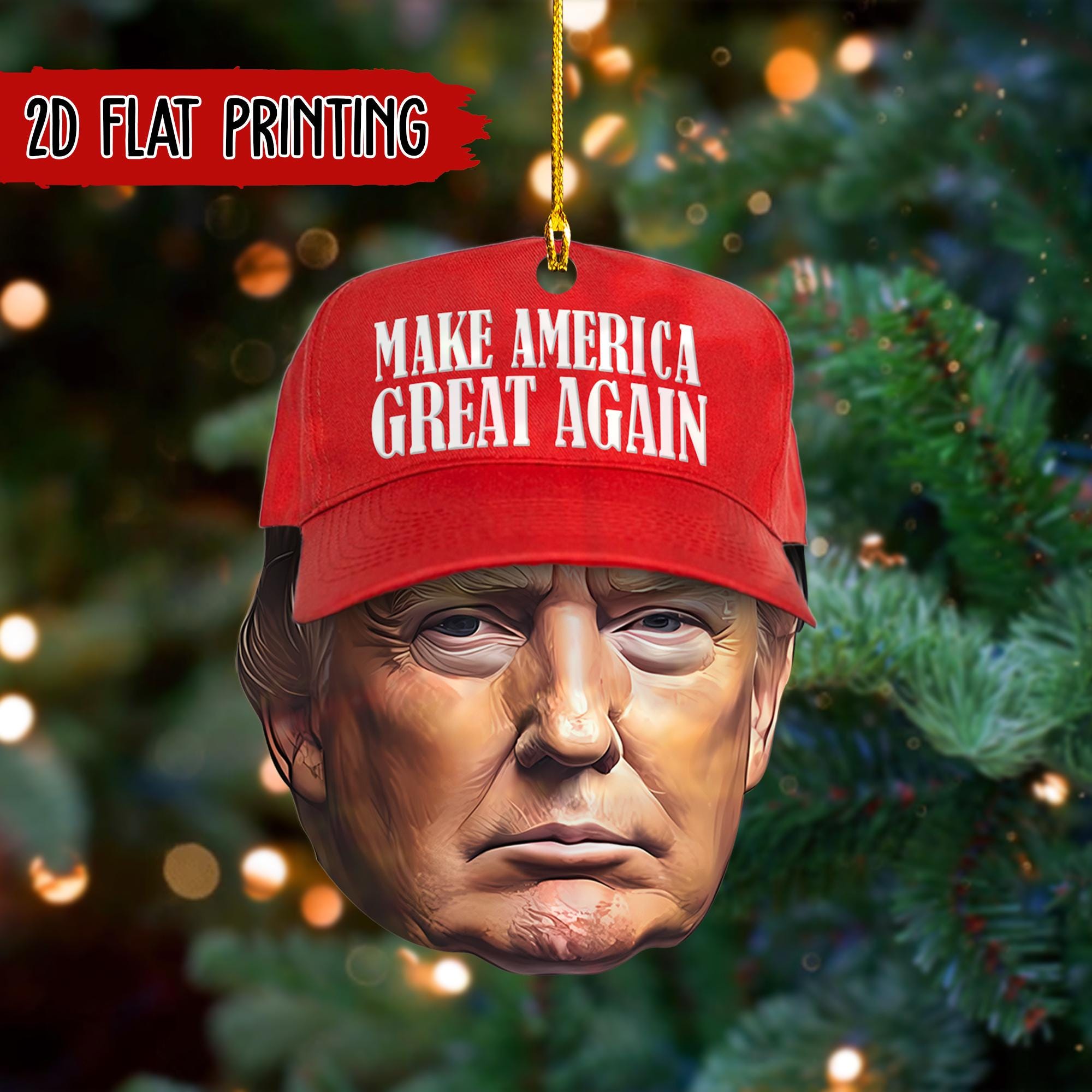 Make America Great Again Trump Ornament, Trump Supporter Ornament, Republican Ornament, Trump Hat Ornament, Donald Trump Xmas Ornament ORNO5