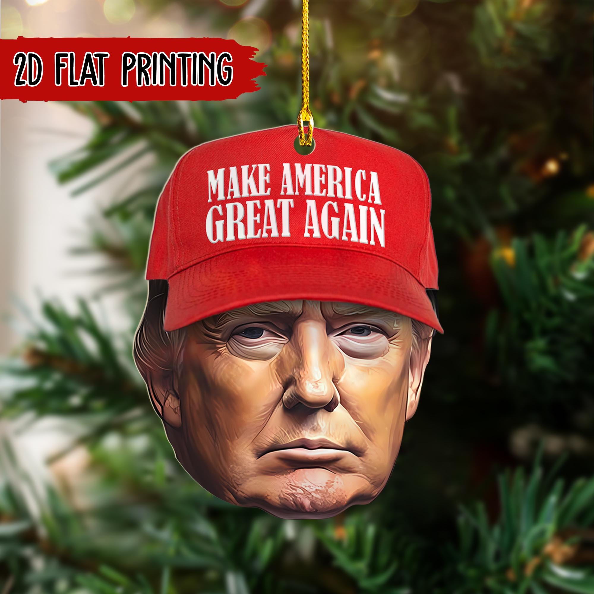 Make America Great Again Trump Ornament, Trump Supporter Ornament, Republican Ornament, Trump Hat Ornament, Donald Trump Xmas Ornament ORNO5