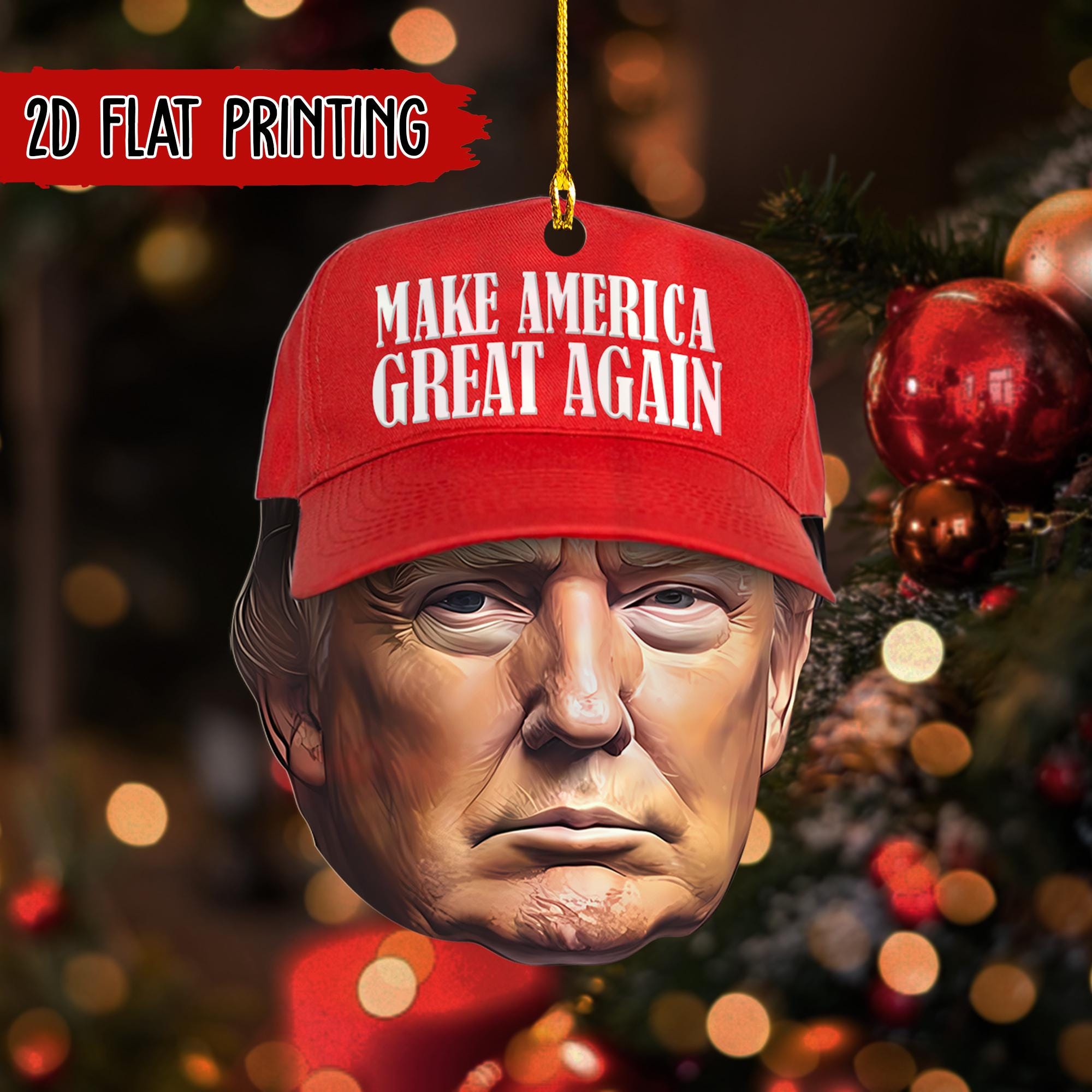 Make America Great Again Trump Ornament, Trump Supporter Ornament, Republican Ornament, Trump Hat Ornament, Donald Trump Xmas Ornament ORNO5