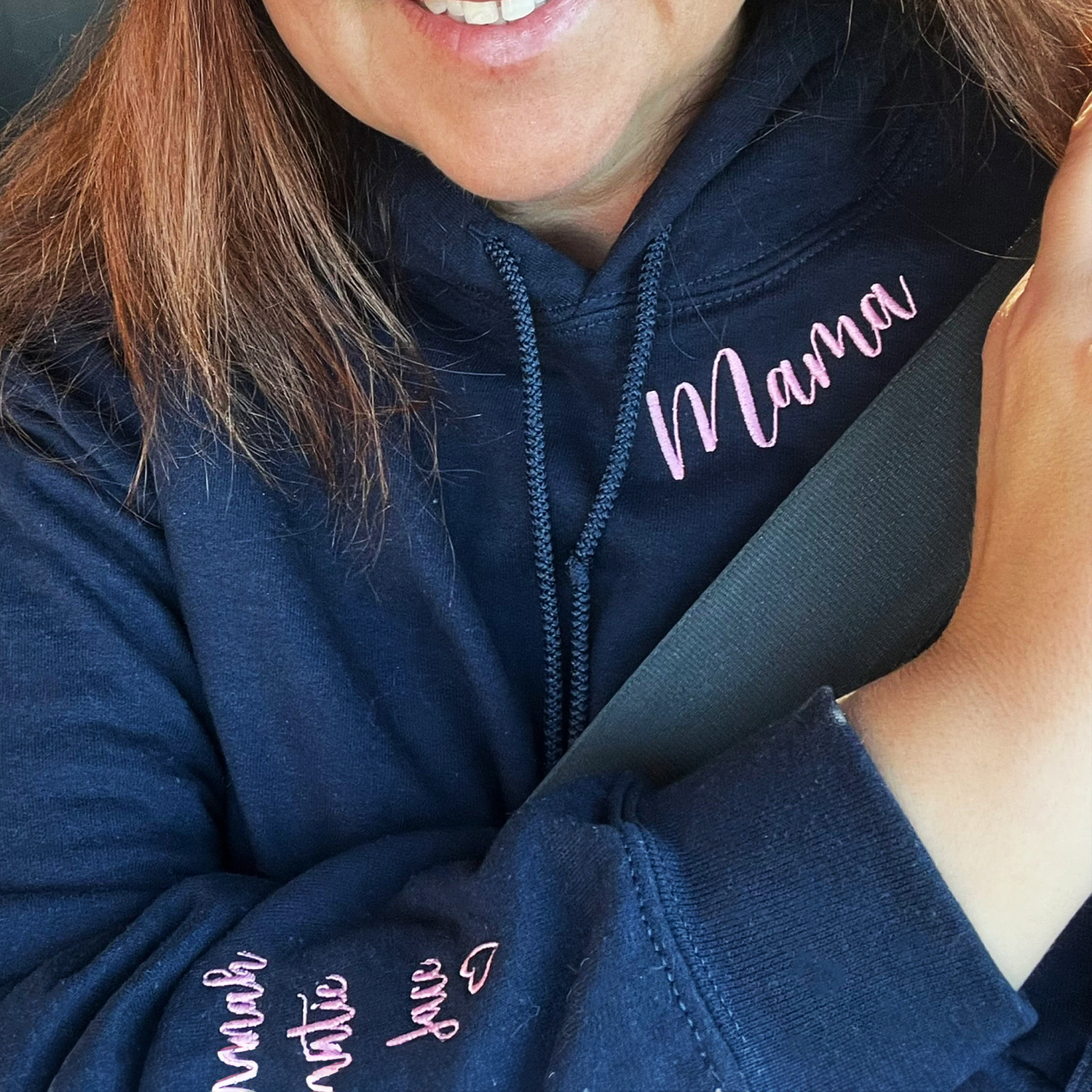 Custom Embroidered Sweatshirt, Neckline Message Crewneck, Unique Gift for Her em3