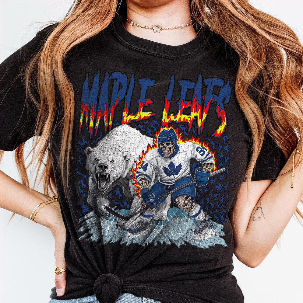 Maple Leafs Ice Hockey Png, Retro Vintage Skeleton Polar Bear Ice Sport Gift3