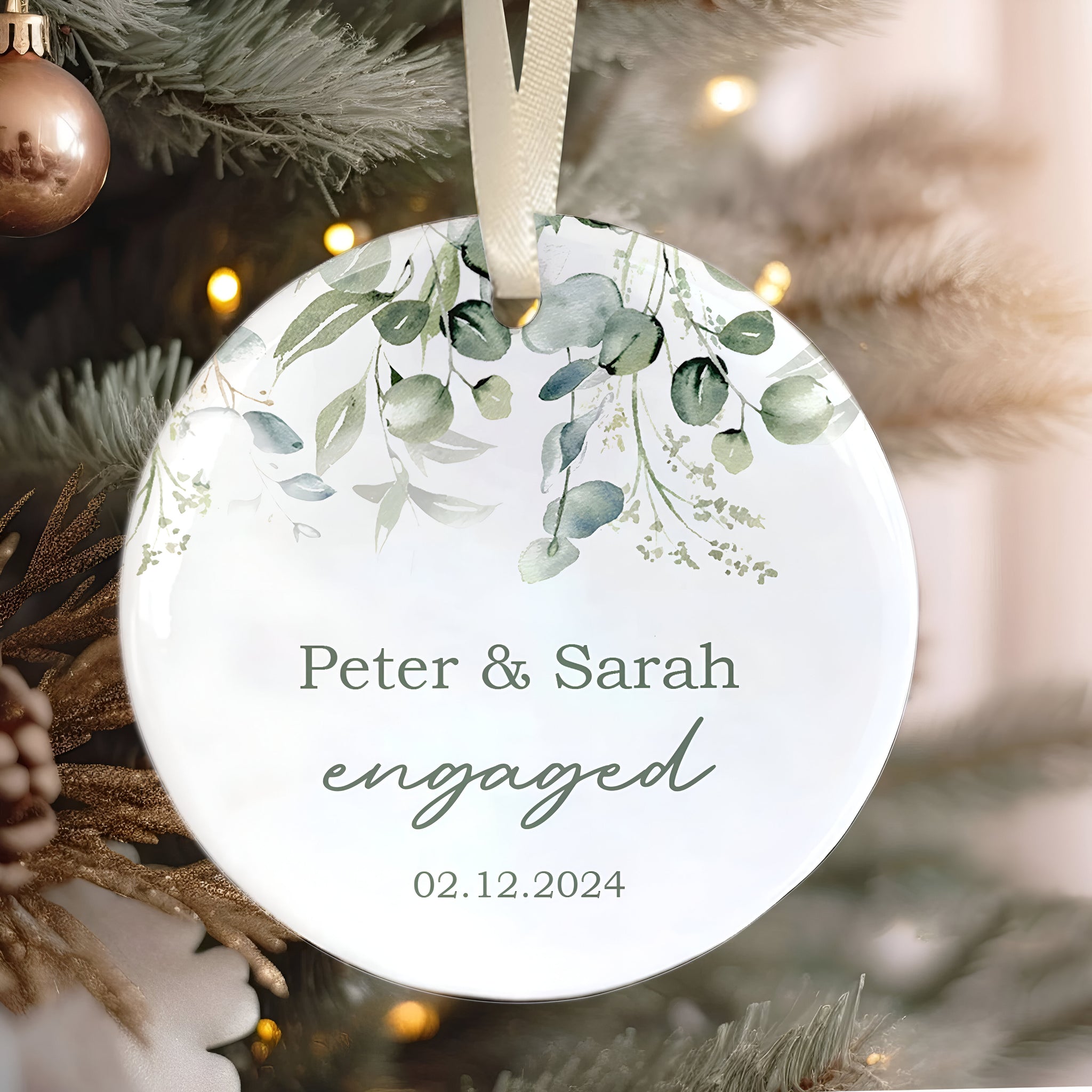 Married Ceramic Ornament 2024 Gift, Newlywed Gift, Mr & Mrs Christmas Ornament, Personalized Mr Mrs Wedding Ornament CX05-41 ORN2509