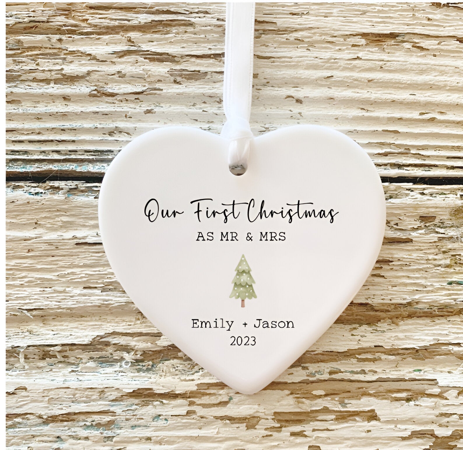 Married Ornament Wedding Gift Wedding Date ornament Calendar Anniversary Gift Our First Christmas Newlywed Gift Engagement Gift ORN0110