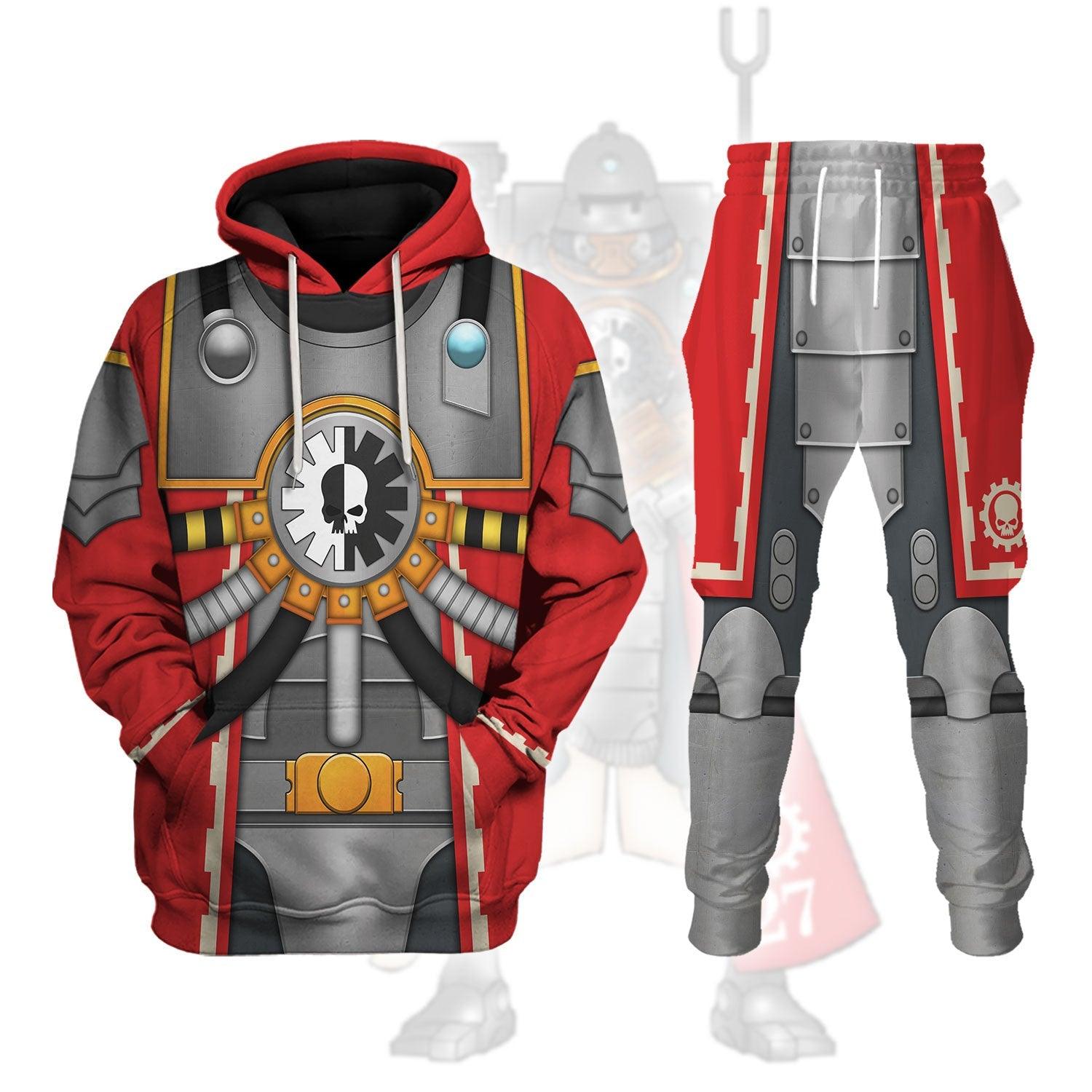 Mars Warhammer Costume Hoodie Jogger,Mars Marines Cosplay 3D Hoodie Pants, Warhammer 3D Tracksuit 