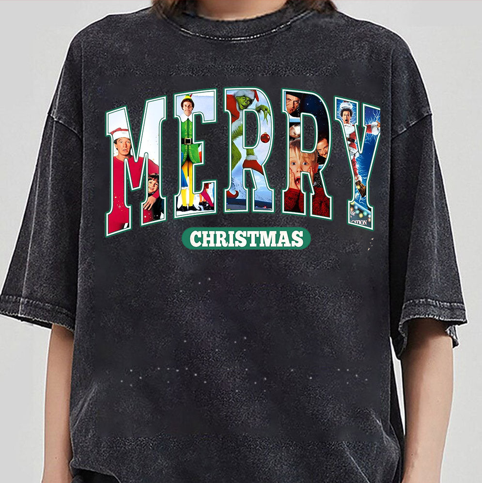 MERRY Christmas 90s Movies Shirt Crewneck Sweatshirt, Christmas Shirt for Movies Lovers, Christmas 90s Movies Sweater,Christmas Movies Shirt