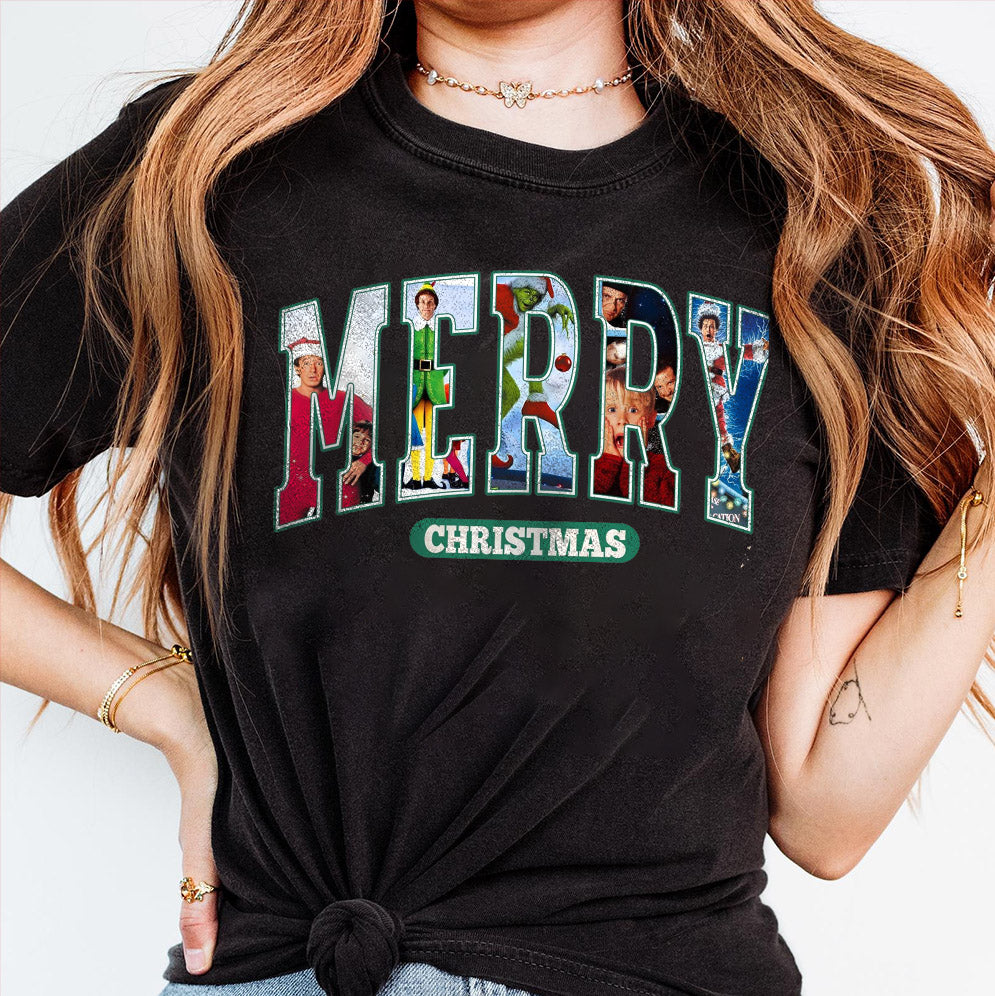 MERRY Christmas 90s Movies Shirt Crewneck Sweatshirt, Christmas Shirt for Movies Lovers, Christmas 90s Movies Sweater,Christmas Movies Shirt