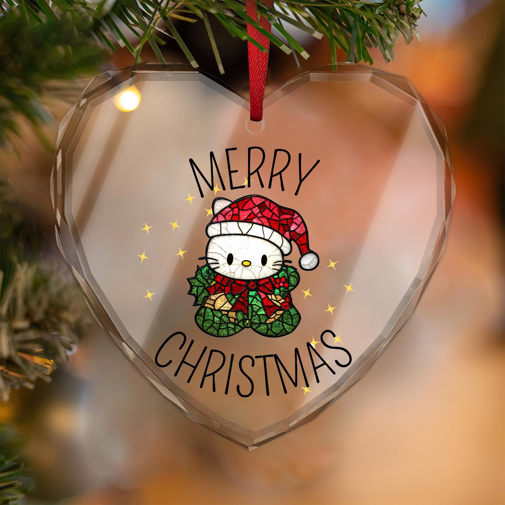 Merry Christmas Hello Kitty Ornaments Cute Merry Christmas Hello Kitty Decorations Hello Kitty Christmas Ornaments Gift Merry and Bright oroc31