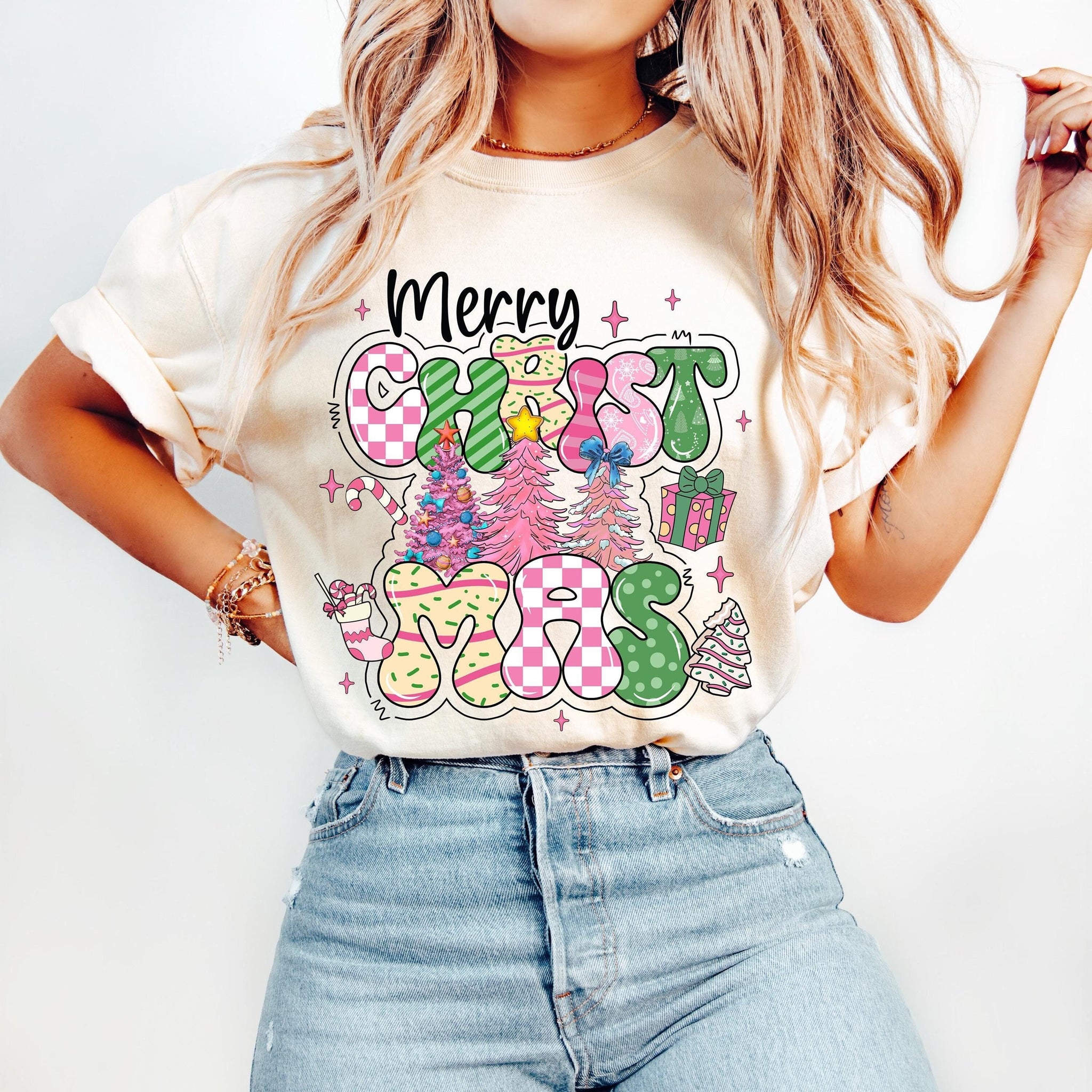 Merry Christmas Png, Pink Christmas Png, Christmas Tree Png, Christmas Coquette Png, Doodle Letters, Tis the Season Png,Candy Cane Hot Cocoa SCU