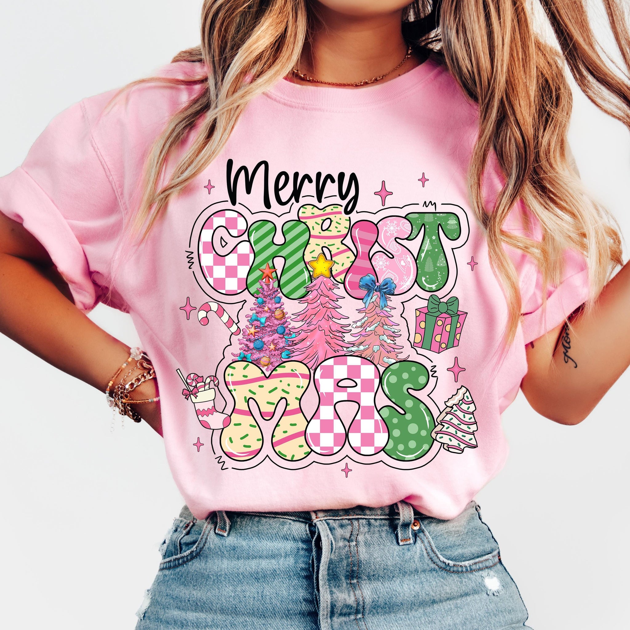 Merry Christmas Png, Pink Christmas Png, Christmas Tree Png, Christmas Coquette Png, Doodle Letters, Tis the Season Png,Candy Cane Hot Cocoa SCU
