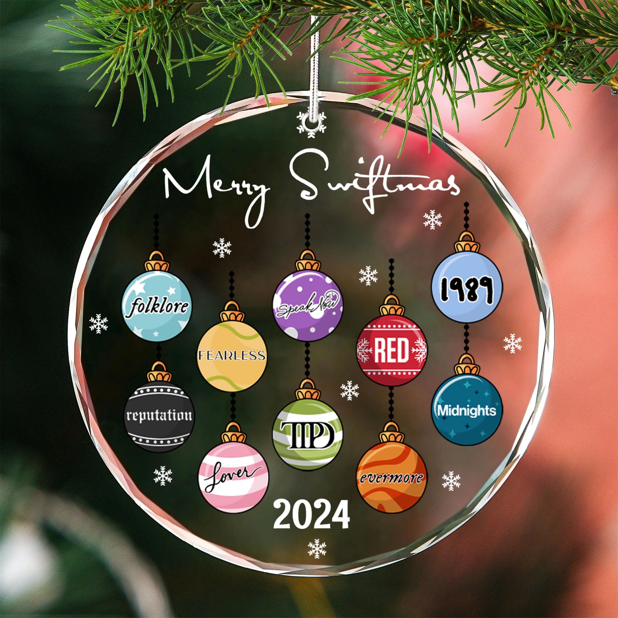 Merry Swiftmas Ornament, Christmas Swiftie Ornament, Swiftie Christmas Ornament, Eras Tour Ornament, Christmas Decoration O2610H