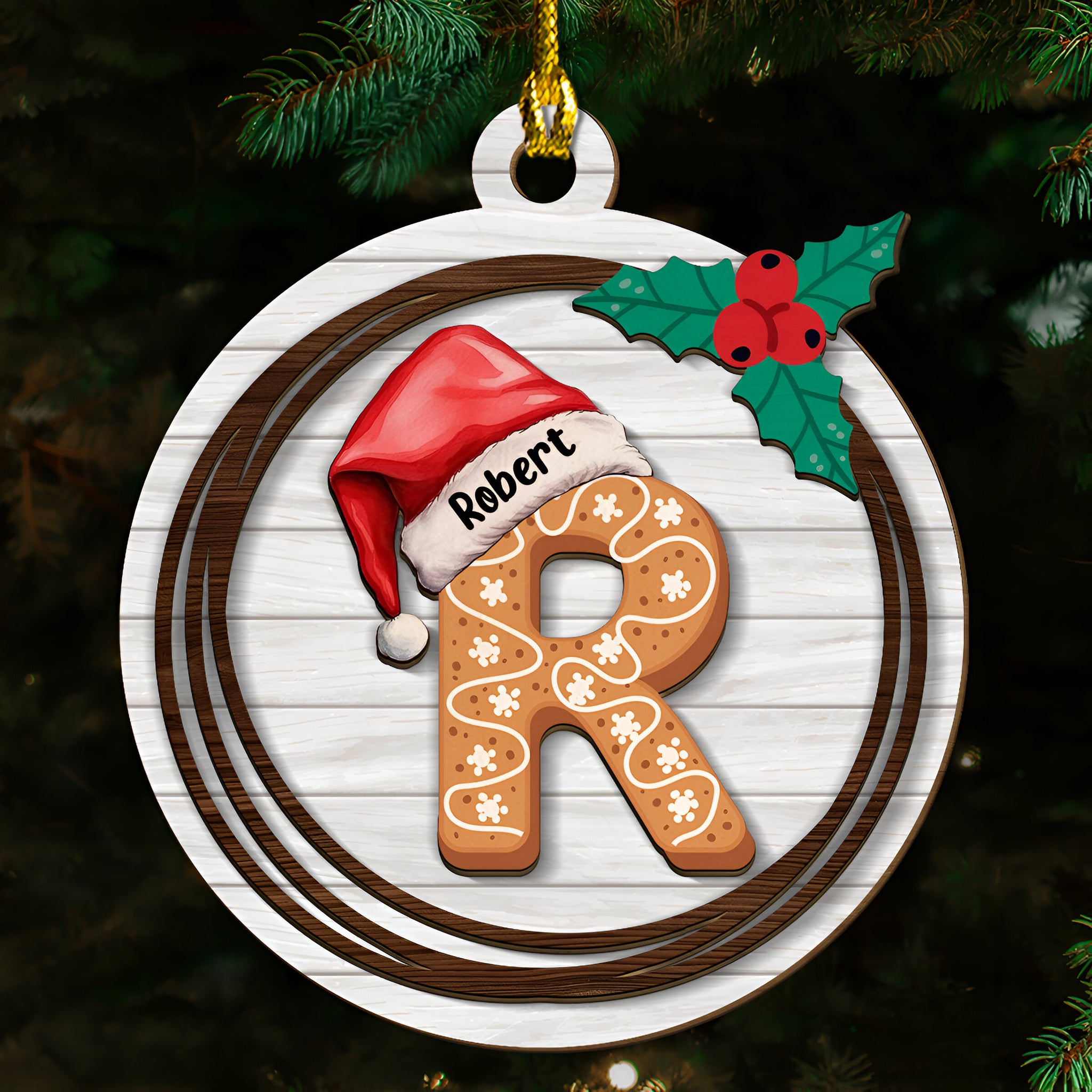 Name Letter - Personalized Custom 2-Layered Wood Ornament ORN0710