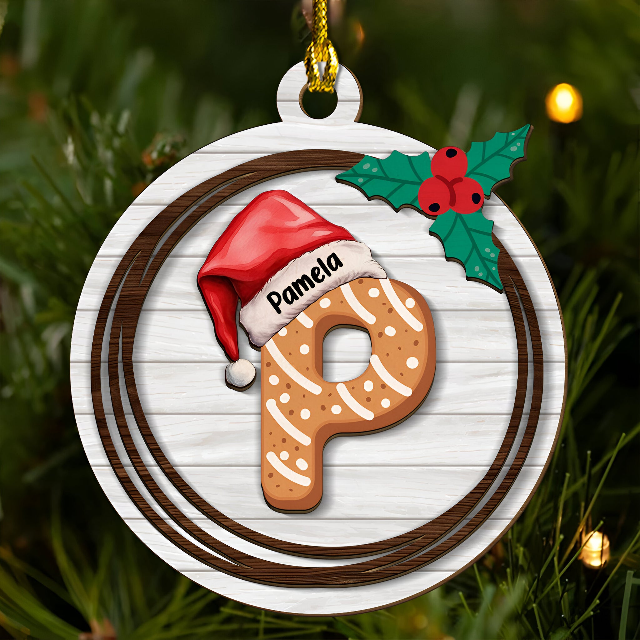 Name Letter - Personalized Custom 2-Layered Wood Ornament ORN0710