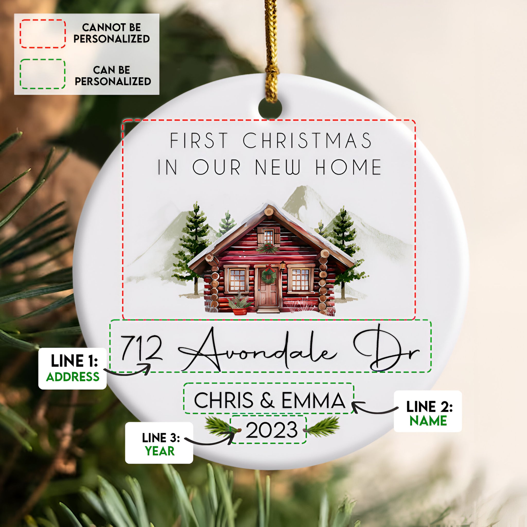 New Home First Christmas - Personalized Ornament - Christmas Gift ORN0110