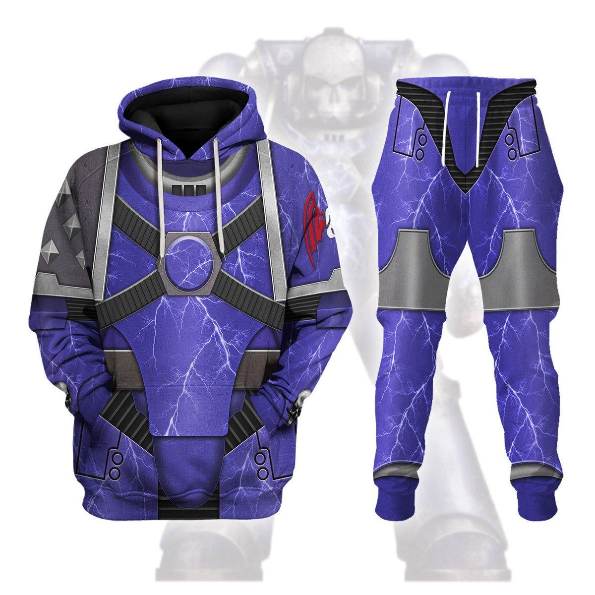 Night Lords Pre-Heresy Legion Colour Scheme Warhammer Costume Hoodie Jogger,Night Lords Pre-Heresy Legion Colour Scheme Marines Cosplay 3D Hoodie Pants, Warhammer 3D Tracksuit 