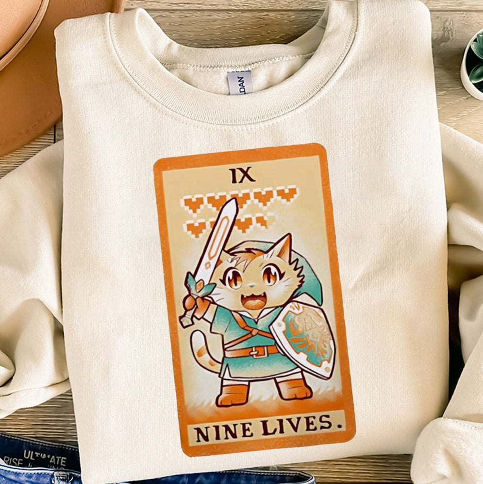 Nine lives Tarot cat Link The Legend of Zelda T-shirts, Sweatshirt, Hoodie