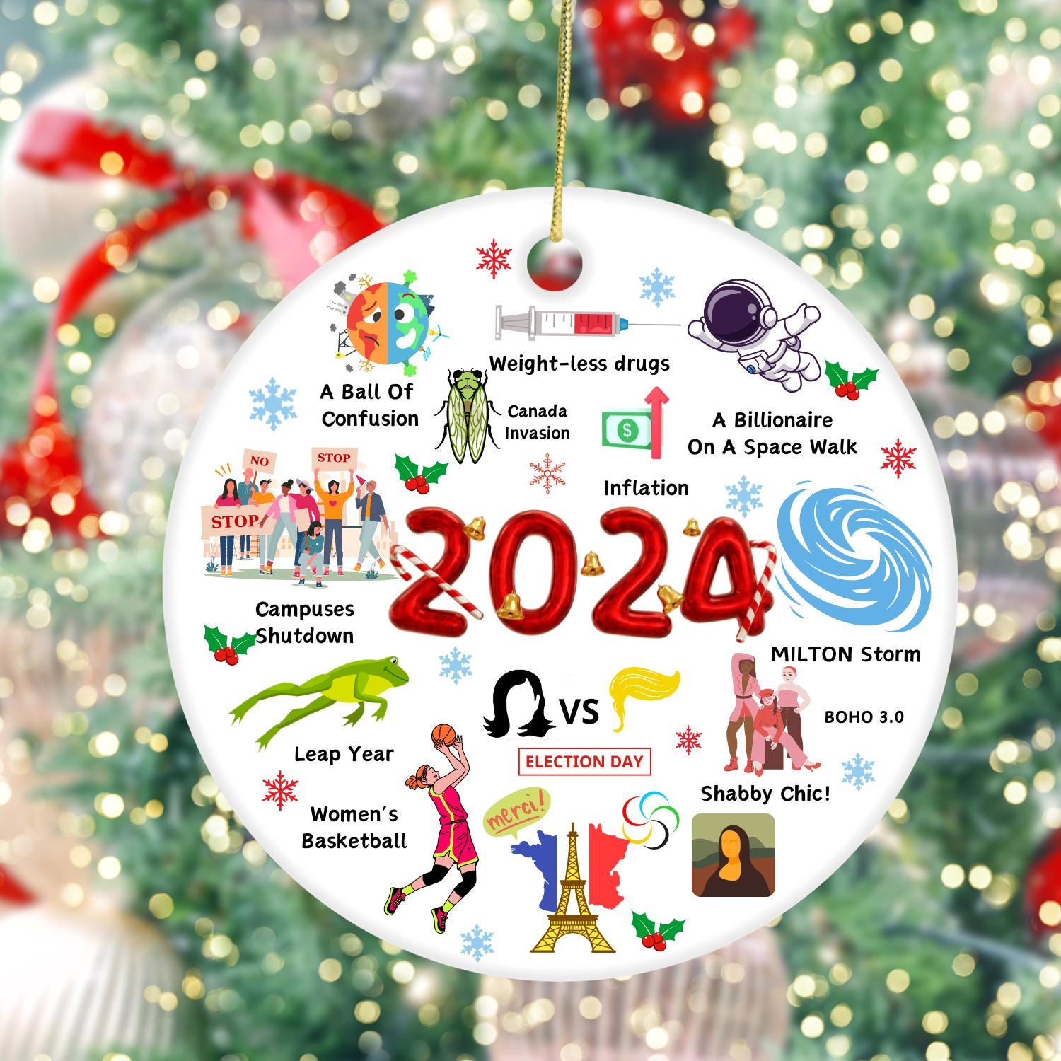 Notable Events 2024 Christmas Ornament, Hurricane Milton October 2024, Year to Remember Gifts Idea, Commemorative 2024, Newsmaker Cute Gift HAOR15