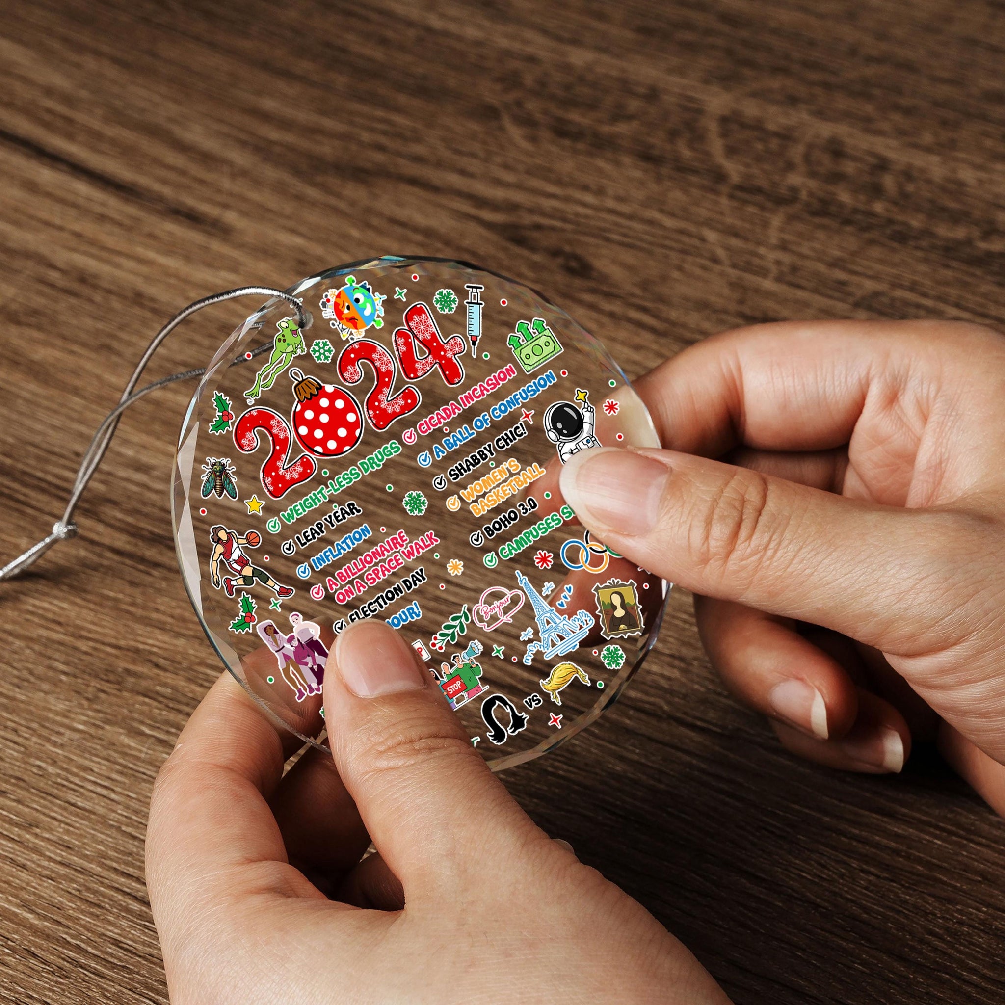 Notable Events 2024 Christmas Ornament, Newsmaker Cute 2024 Ornament, Funny Year in Review, Year to Remember Ornament, Commemorative 2024 2 HAOR15