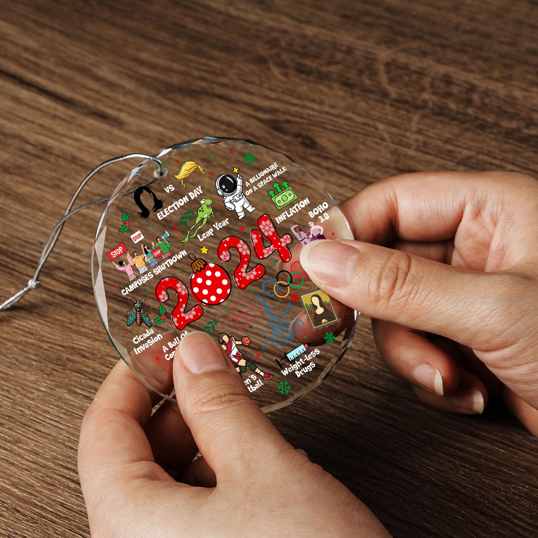 Notable Events 2024 Christmas Ornament, Newsmaker Cute 2024 Ornament, Funny Year in Review, Year to Remember Ornament, Commemorative 2024 HAOR15