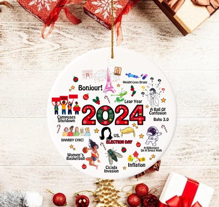 Notable Events 2024 Christmas Ornament, Newsmaker Cute Ornament, Funny Year in Review, Year to Remember Gifts Idea, Commemorative 2024 HAOR15