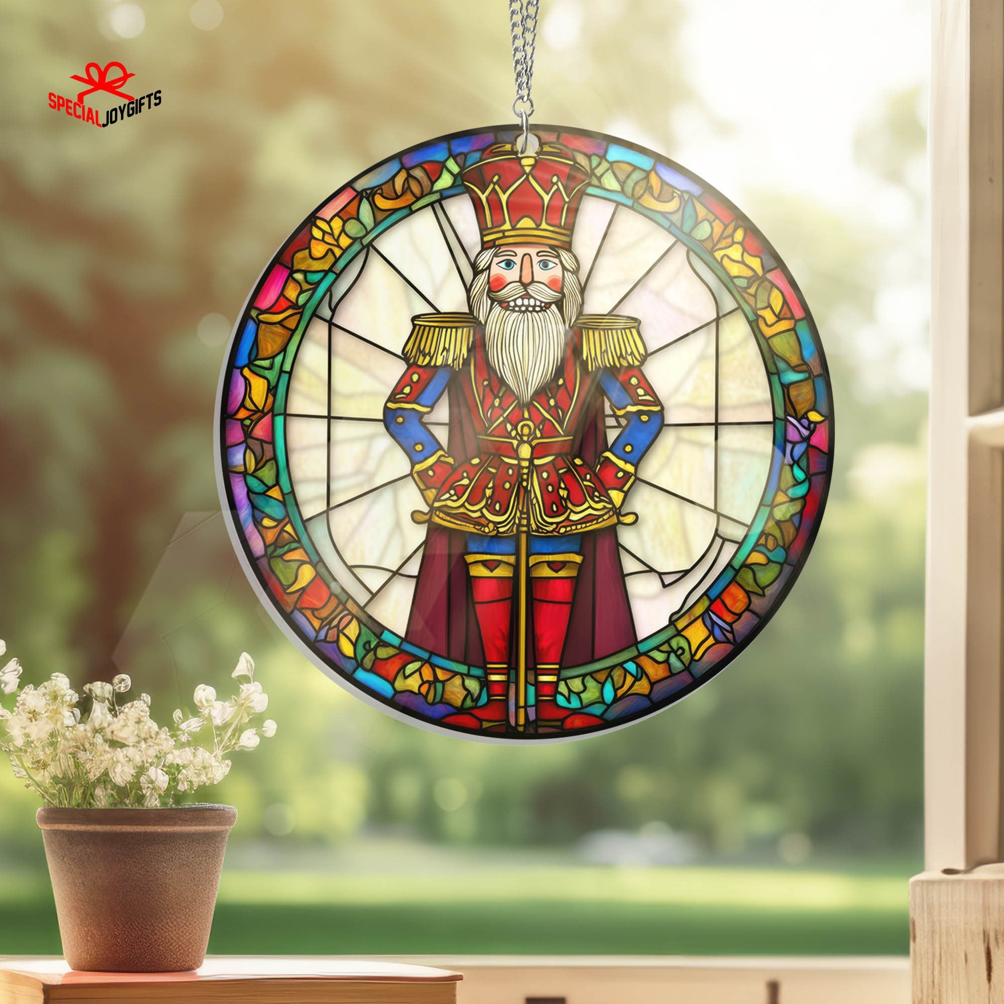Nutcracker Suncatcher, Christmas Acrylic Ornament, Holiday Decor, Stained Glass, Nutcracker Decoration, Festive Gift, Unique Home Decor ORH1710T