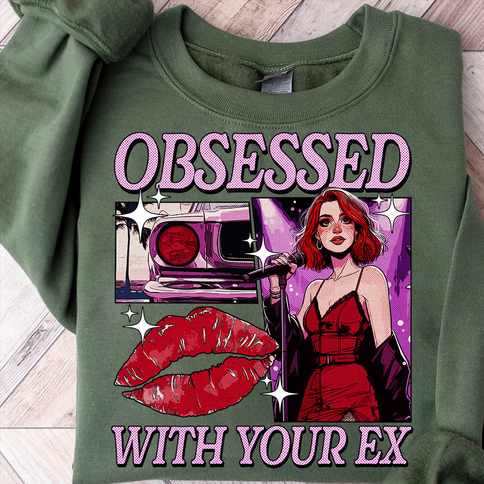 Obsessed Shirt, Retro Girl Aesthetic, I'm So Obsessed With Ur Ex, Music Lover Song Lyrics