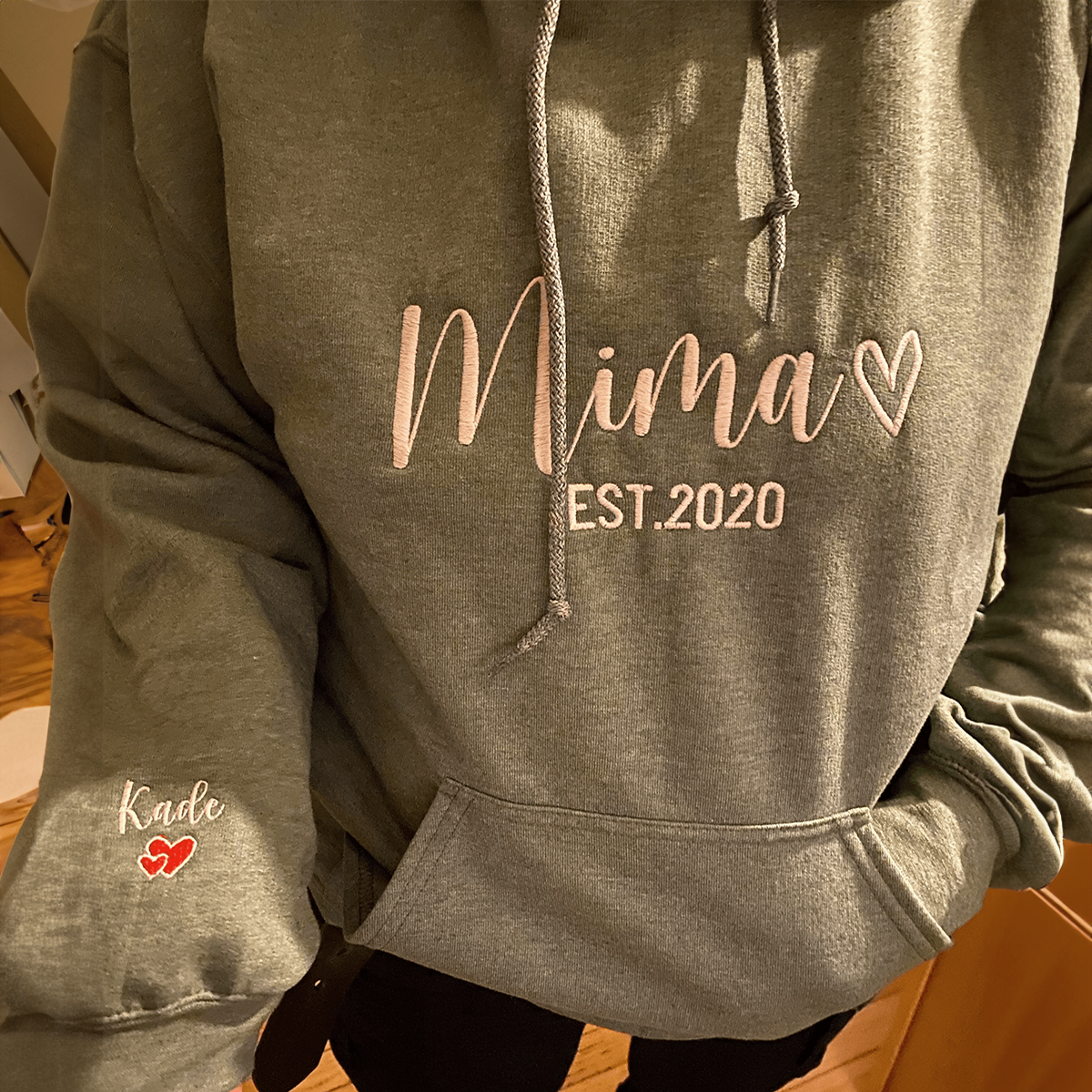 Bride Sweatshirt, Custom Bride Crewneck Est 2024 Embroidered with Initial Heart Sleeve em4