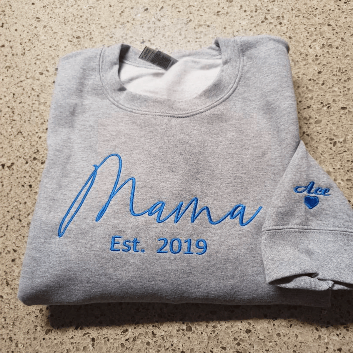 Bride Sweatshirt, Custom Bride Crewneck Est 2024 Embroidered with Initial Heart Sleeve em4