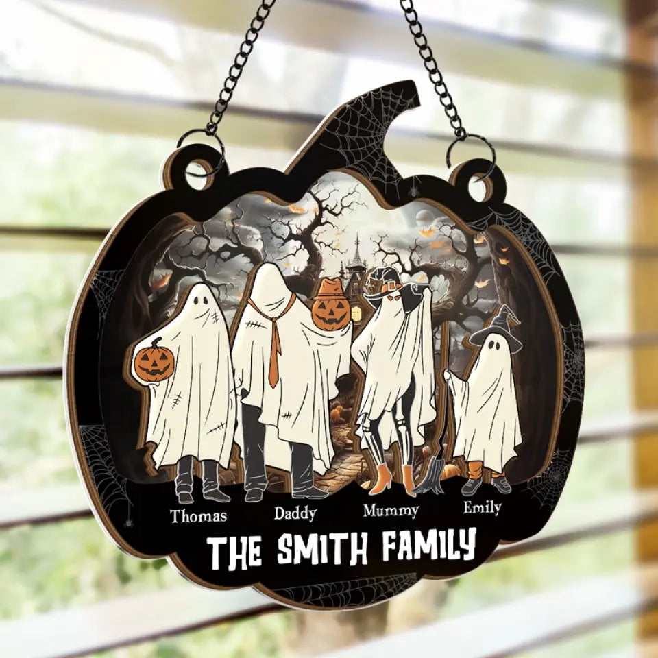 One Spooky Family - Family Personalized Window Hanging Suncatcher - Halloween Gift For Family Members   ORHA2208