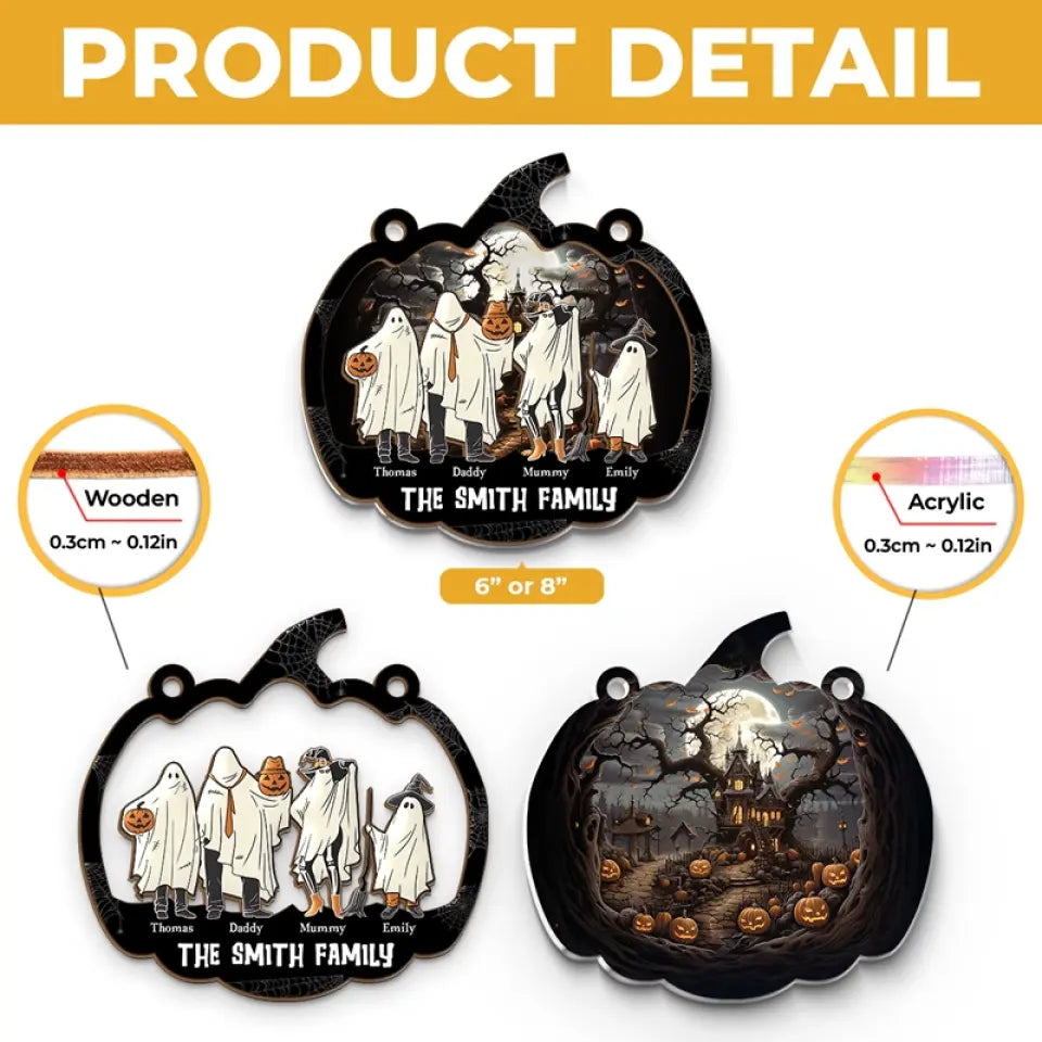 One Spooky Family - Family Personalized Window Hanging Suncatcher - Halloween Gift For Family Members   ORHA2208