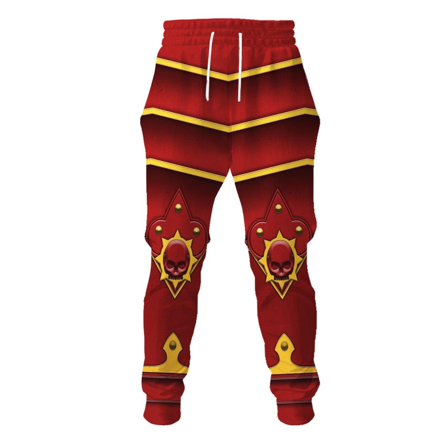 Order Of The Bloody Rose Warhammer Costume Hoodie Jogger,Order Of The Bloody Rose Marines Cosplay 3D Hoodie Pants, Warhammer 3D Tracksuit 