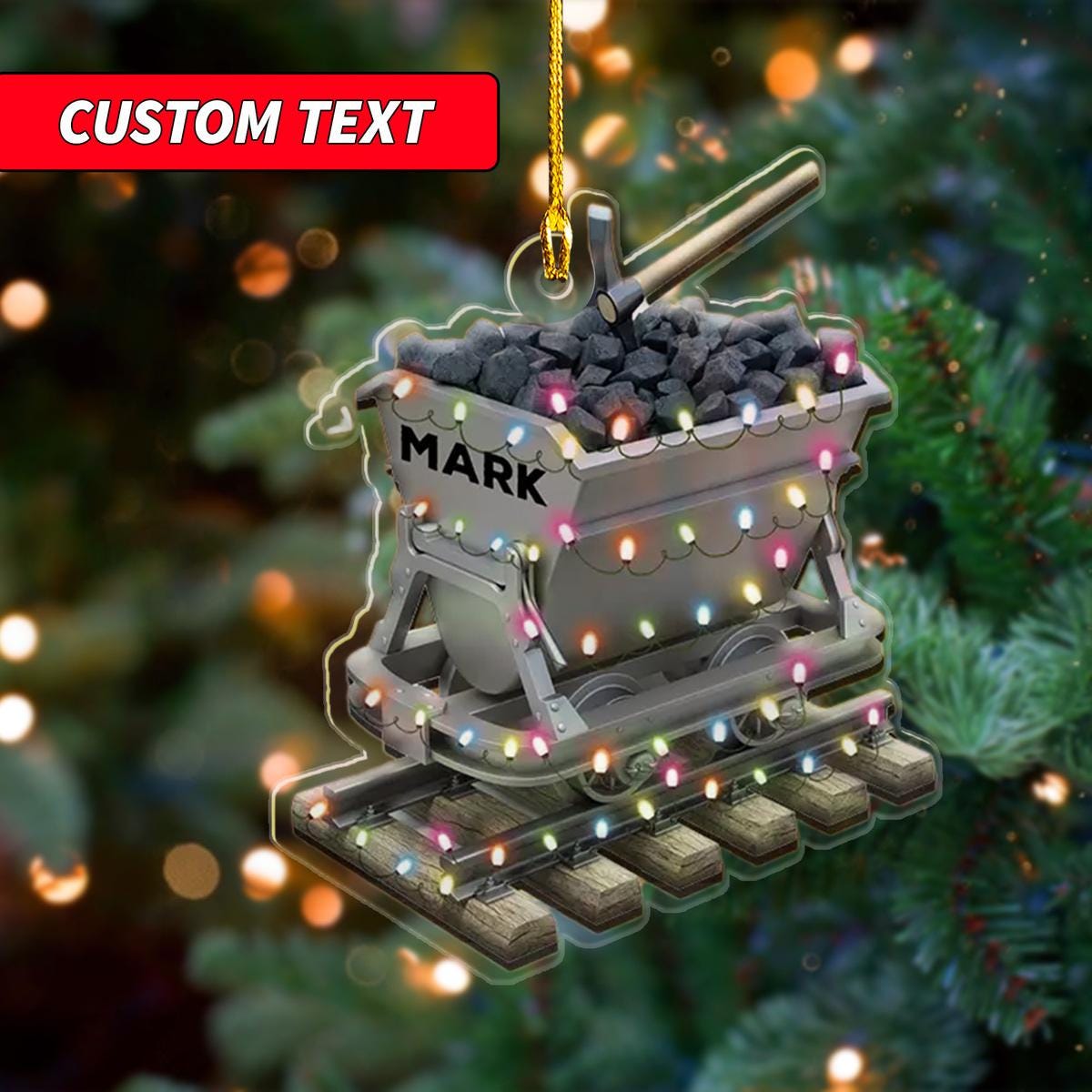 Ornaments Coal Miner Customized Xmas Gifts for Coworker Men, Coal Miner Christmas Ornament, Miner Coal Mining Equipment Christmas Gift ORNO5